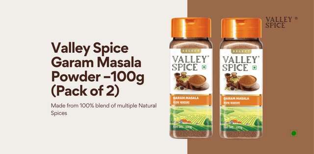 Valley Spice Garam Masala Powder -100g (Pack of 2) |Garam Masala Powder |Natural |100g x 2 - PET Bottle