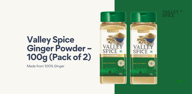Valley Spice Ginger Powder – 100g (Pack of 2)