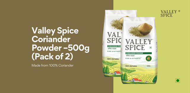 Valley Spice Coriander Powder –500g (Pack of 2) |Coriander Powder |Natural| Standee Pack