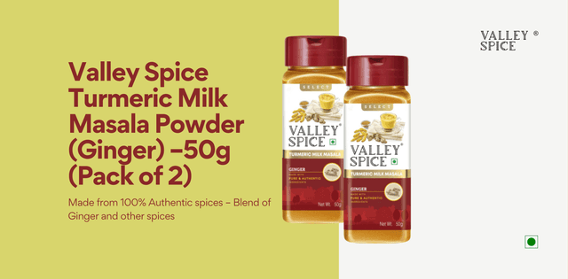 Valley Spice Turmeric Milk Masala Powder (Cinnamon) – 50g (Pack of 2)