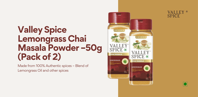 Valley Spice Lemongrass Chai Masala Powder –50g (Pack of 2)