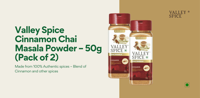 Valley Spice Cinnamon Chai Masala Powder – 50g (Pack of 2)