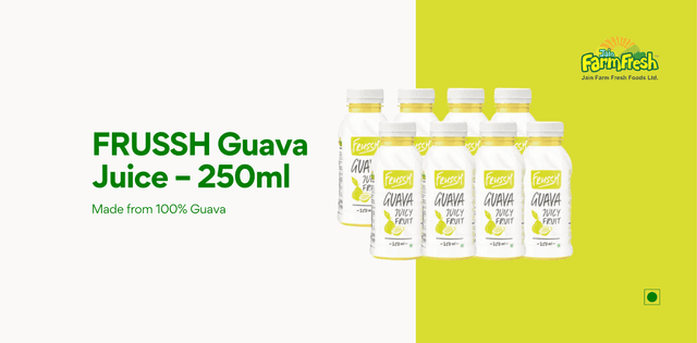 FRUSSH Guava Juice - 250ml (Pack of 8)