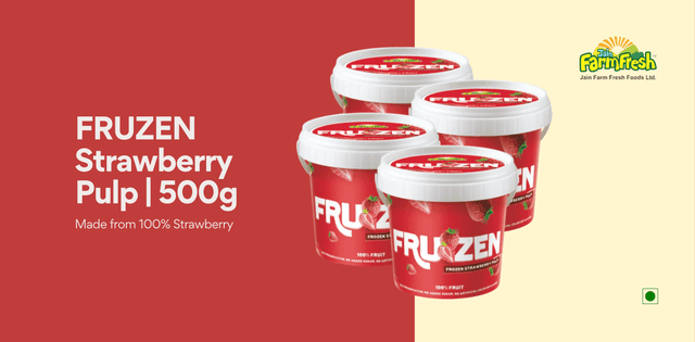 FRUZEN Strawberry Pulp|Strawberry Pulp |Natural |500g - Tub|No Added Sugar