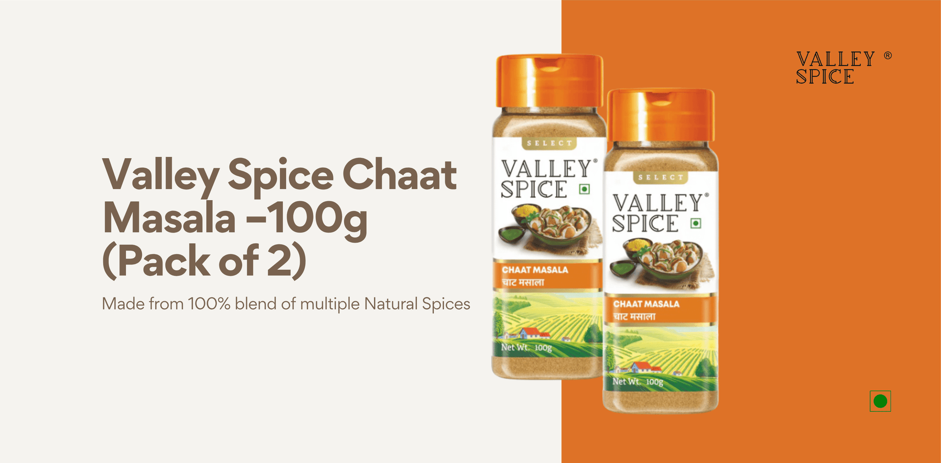 Valley Spice Chaat Masala –100g (Pack of 2)